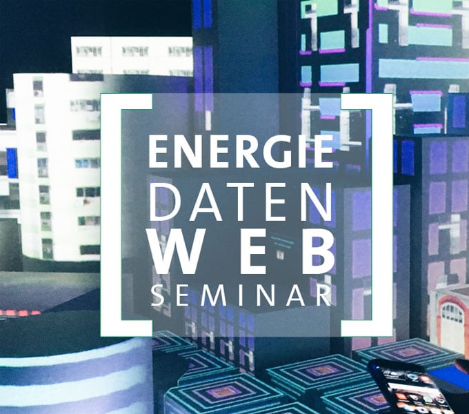 Collage mit Schriftzug Energie Daten Web Seminar