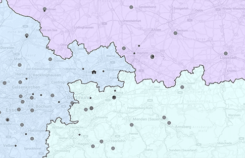 Example of inefficient territory planning in the sales force