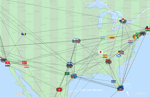 Interaktive Karte der FIFA World Cup 2026 Spielorte in den USA, Kanada und Mexiko